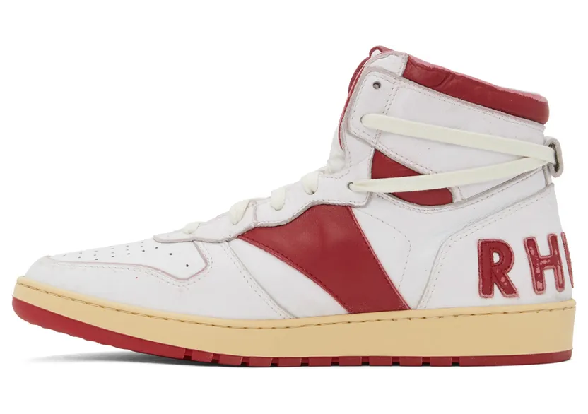 Rhude White & Red Rhecess Hi Sneakers (RHFW21FO24039371) (3)