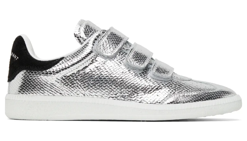 Isabel Marant Silver Goatskin Beth Sneakers (21HBK0031-21H021S)