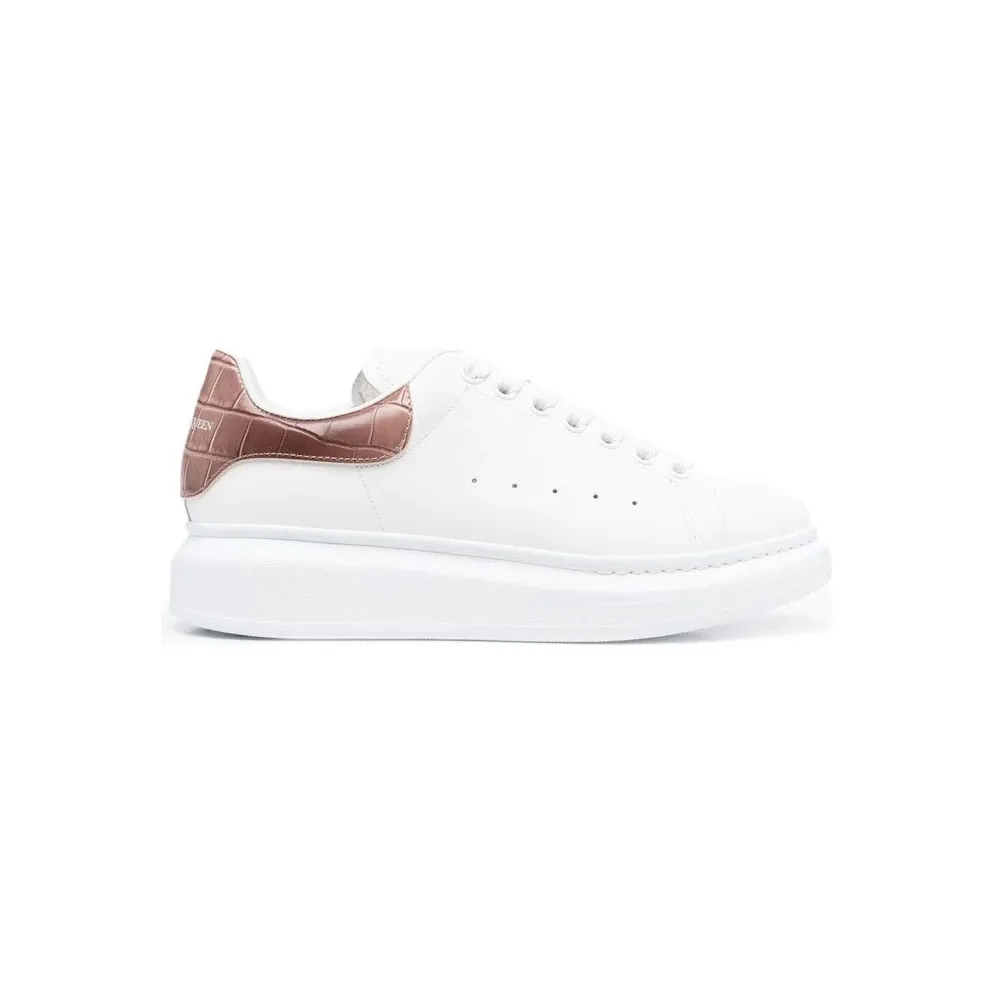 Alexander McQueen Oversized White Burnt Pink Croc (553770 WICG6 9886)