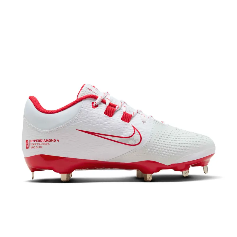 Nike Hyperdiamond 4 Pro White University Red Wolf Grey (FZ0922-102)