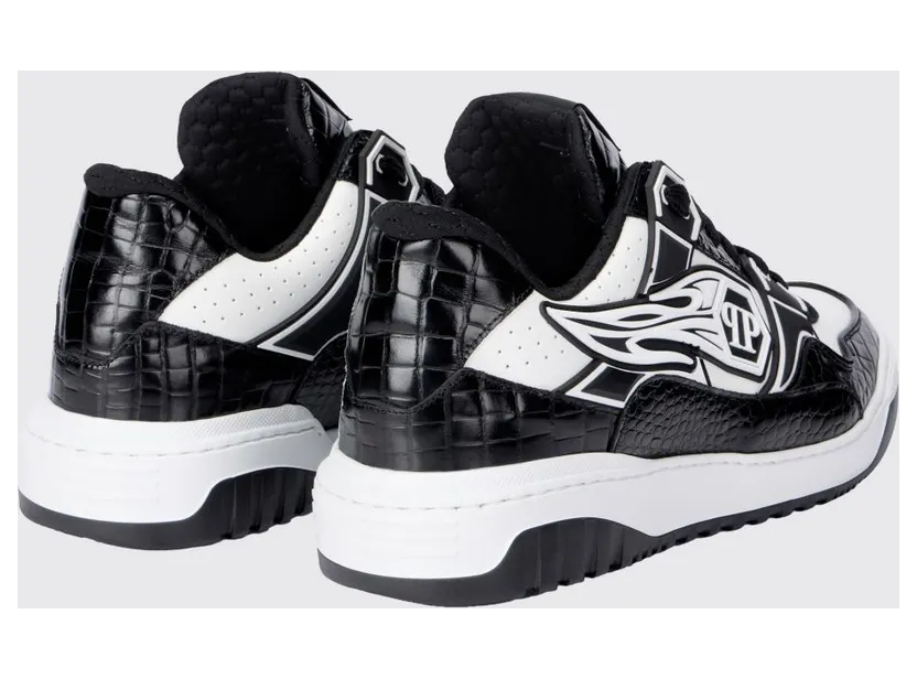 Philipp plein Moonwalker Sneakers in Crocodile Print Leather White 1 (SAFSMSC4075PLE005N0102) (2)