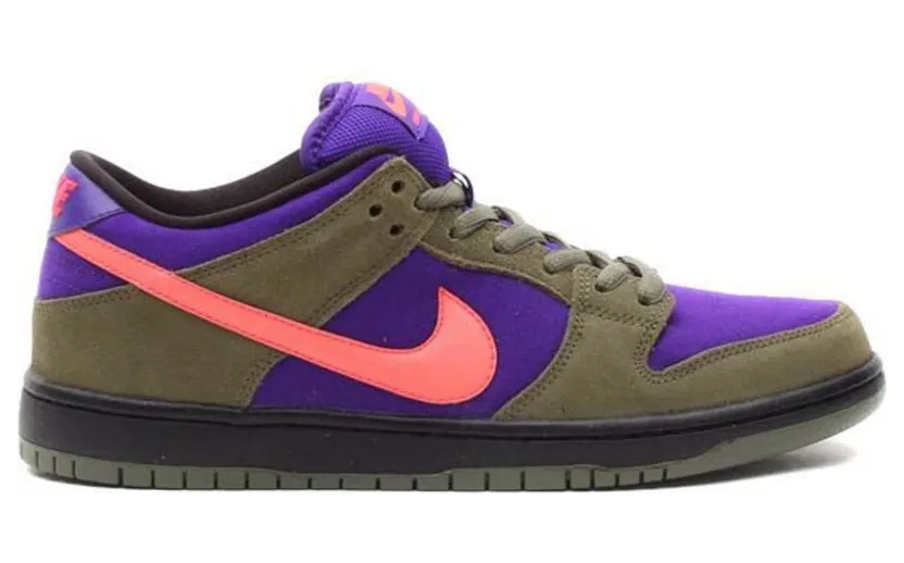 Nike Dunk Low Pro SB ‘Medium Olive Atomic Red’ Mdm Olive/Atmc R-Elctr Prpl (304292-265)