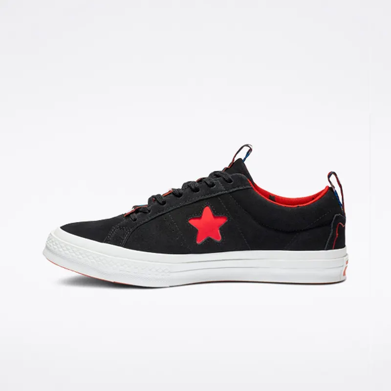 Converse One Star Ox Hello Kitty Black (W) Black/Fiery Red-White (163904C)