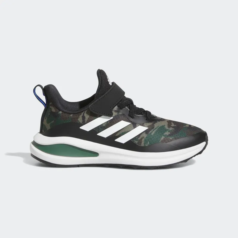 Adidas FortaRun Sport Running Lace and Top Strap Core Black / Cloud White / Green Oxide (GV9473)