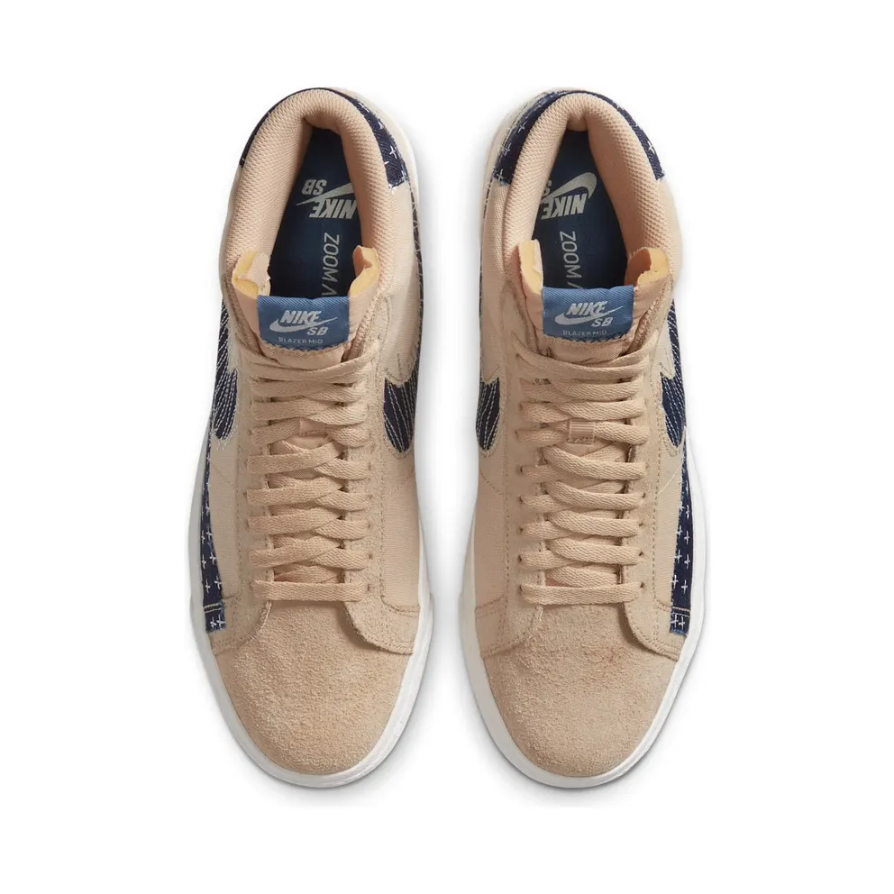 Nike SB Zoom Blazer Mid Sashiko Sesame Sesame/Mystic Navy-Sail-Gum Light Brown (CT0715-200)