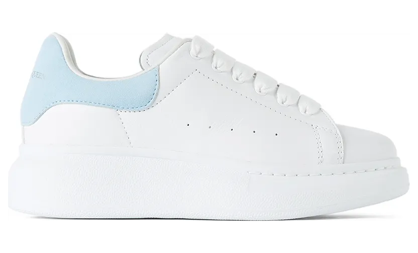 Alexander McQueen Kids White & Blue Suede Tab Oversized Sneakers (587691 WHX12)