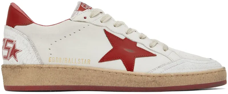 Golden Goose Ball-Star Low White Red (GMF00117.F000325.10275)