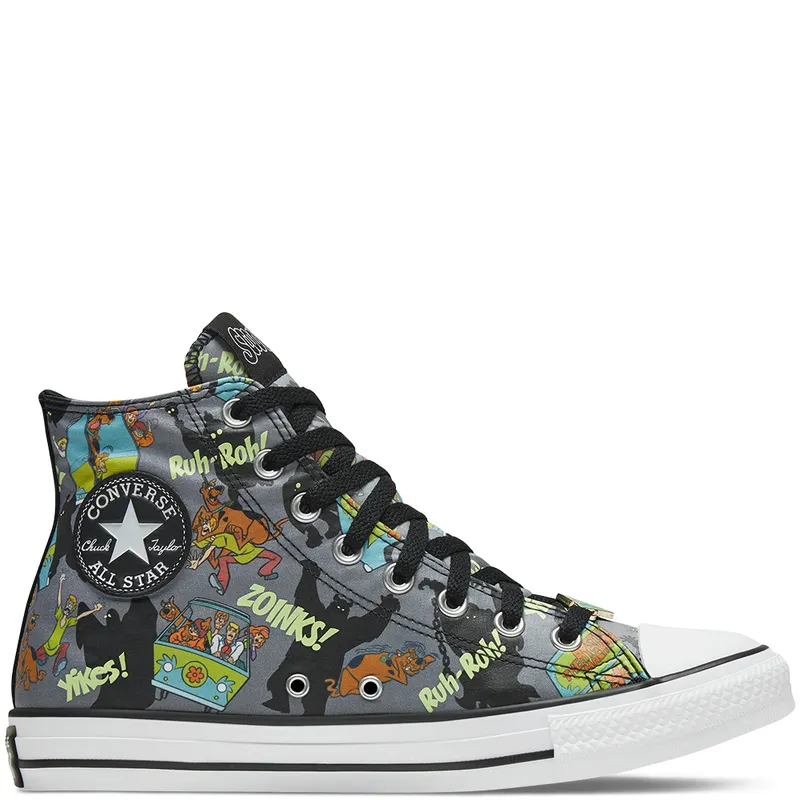 Converse Scooby-Doo x Chuck Taylor All Star High ‘Chased By Ghosts’ Almost Black/White/Multi (169073C)