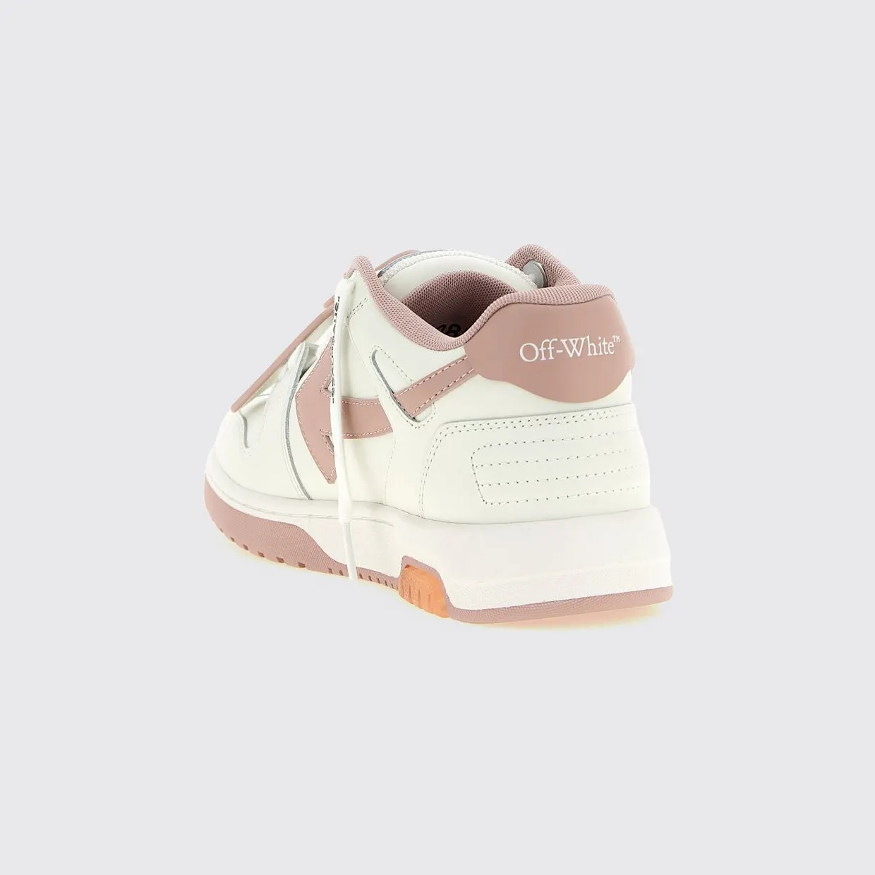 Off-White Out Of Office Low-Top Leather Sneakers with Perforated Toe and Logo Pink (W259C9L0180130) (2)