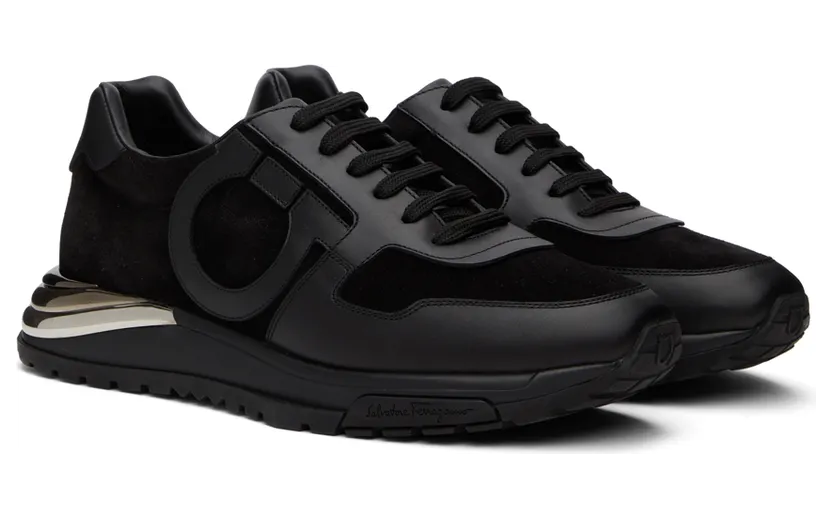 Salvatore Ferragamo Black Suede Brooklyn Low Sneakers (717045 02B225019) (4)