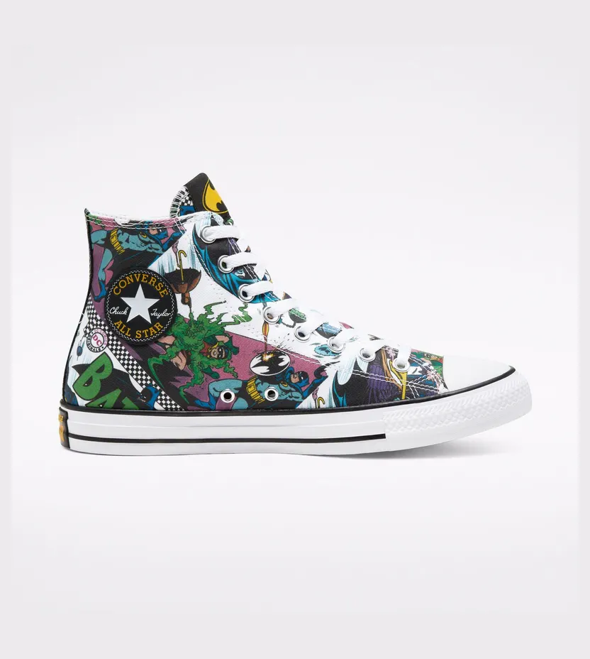 Converse Batman x Chuck Taylor All Star High ’80th Anniversary – Issue 190′ Black/White/Yellow (167303C)