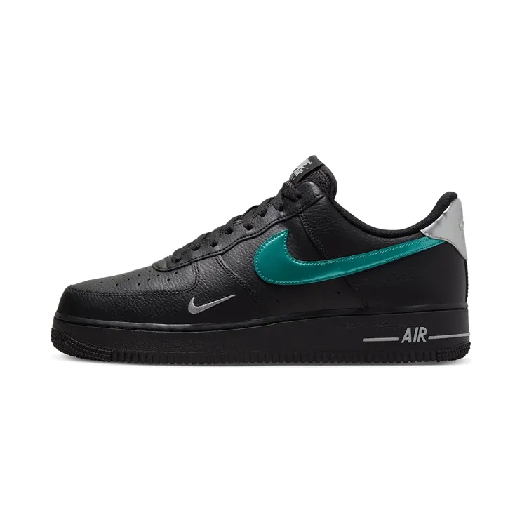 Nike Air Force 1 ’07 Low “Black / Wolf Grey / Metallic Silver / Blue Lightning” (FD0654-001)