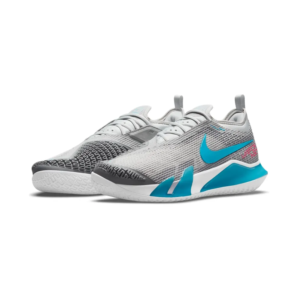 NikeCourt React Vapor Nxt Hardcourt “Grey Fog / Hyper Pink / White / Chlorine Blue” (CV0724-024)