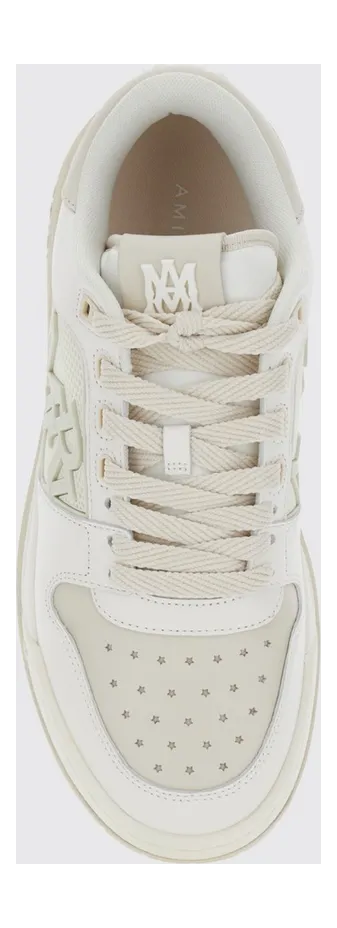 Amiri Ma Quad Calfskin Leather Low-Top Sneakers with Lettering Logo and Perforated Toe White (AMFOSR1101189) (3)