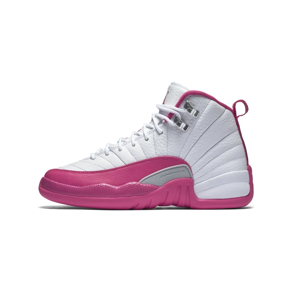 Jordan 12 Retro Dynamic Pink (GS) White/Vivid Pink-Metallic Silver (510815-109)