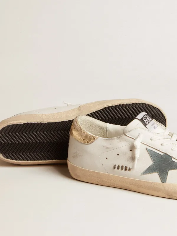 Golden Goose Super-Star With Suede Star And Platinum Snake-Print Leather Heel Tab (GMF00101.F005710.11816) (3)