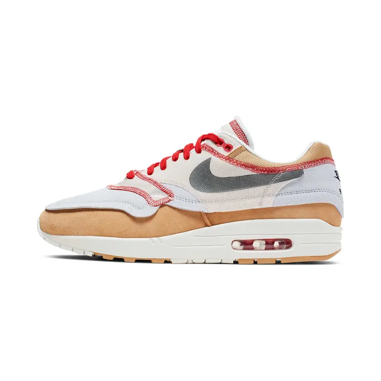 Nike Air Max 1 ‘Inside Out’ Club Gold/Black/Pure Platinum/Desert Sand/Sail/University Red (858876-713)