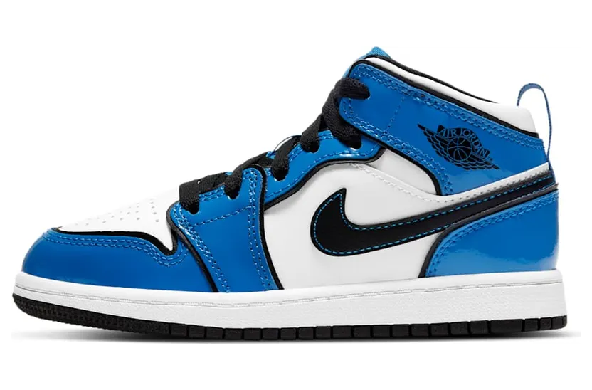 Jordan 1 Mid Signal Blue (PS) (BQ6932-402)