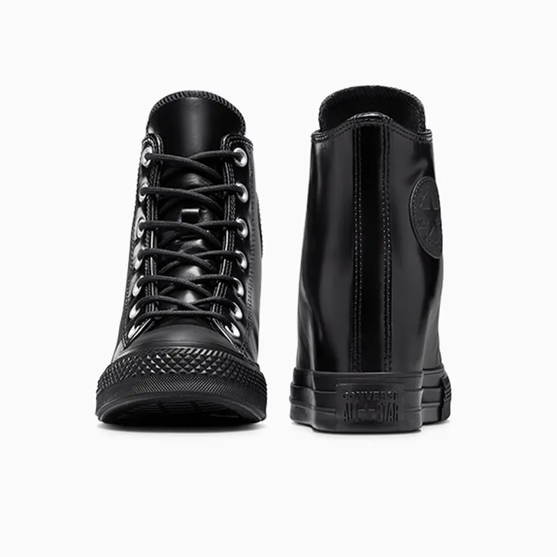 Converse Chuck Taylor All Star Wedge Platform Leather Black/Black/Black (A12827C)