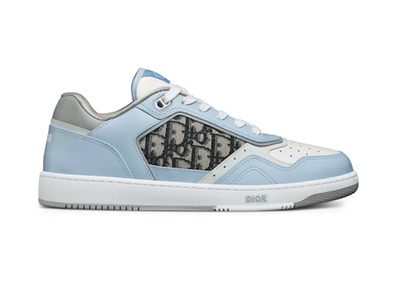 Dior B27 Low Light Blue White and Dior Gray Smooth Calfskin with Beige and Black Dior Oblique Jacquard (3SN272ZIR_H580)