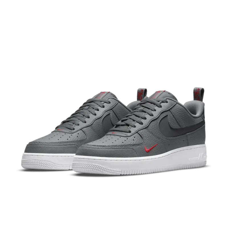 Nike Air Force 1 Low Grey Red Reflective Swoosh (DN4433-001)