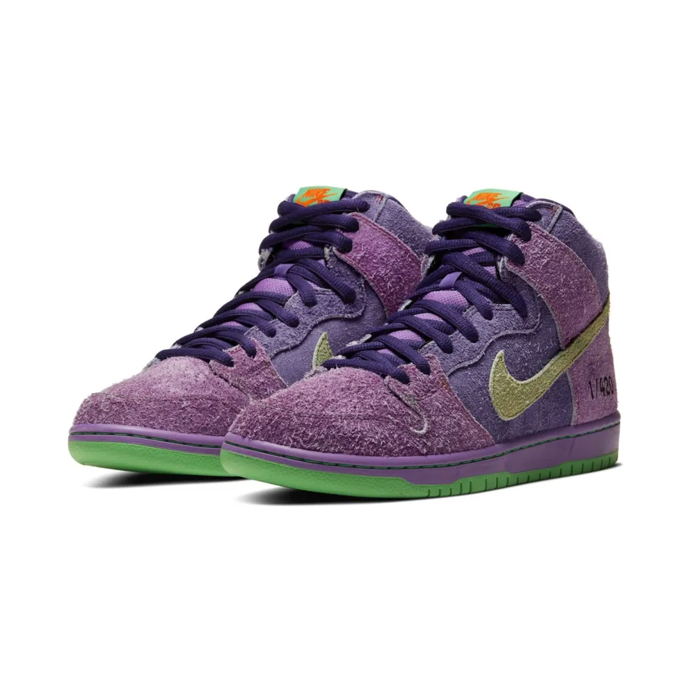 Nike SB Dunk High Reverse Skunk 420 (Regular Box) Purple/Purple/Green (CW9971-500)