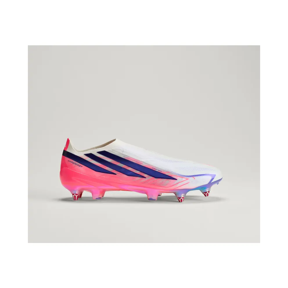adidas F50 Hyperfast Elite Laceless Soft-ground Football Boots “Cloud White / Solar Purple / Solar Turbo” (KJ6087)