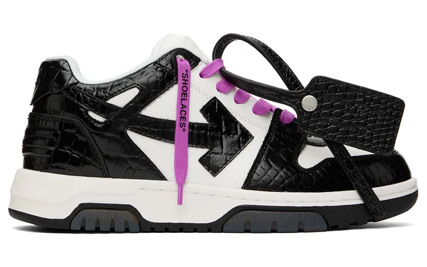 Off-White White & Black Croc ‘Out Of Office’ Sneakers (OWIA259F22LEA0030110)