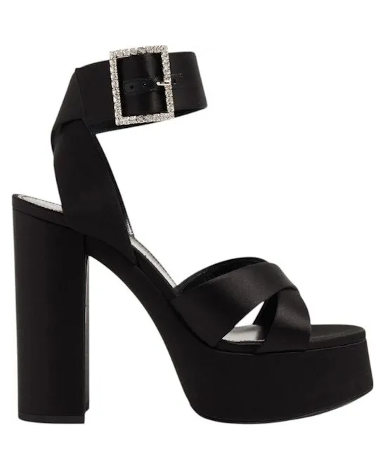 Saint Laurent White Platform Sandals Black (7629699QN001000)