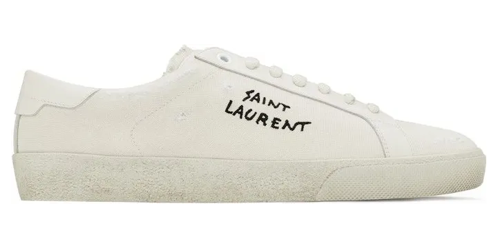 Saint Laurent Court Classic SL/06 Low Distressed Cream (610648GUP109113)