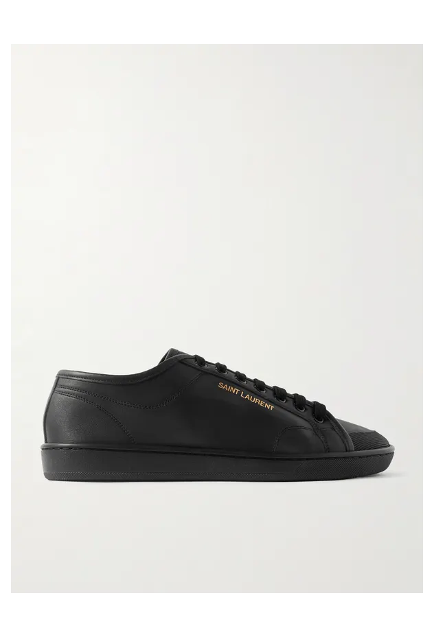 Saint Laurent Gym Low Logo-Print Leather Black (82008700N00)