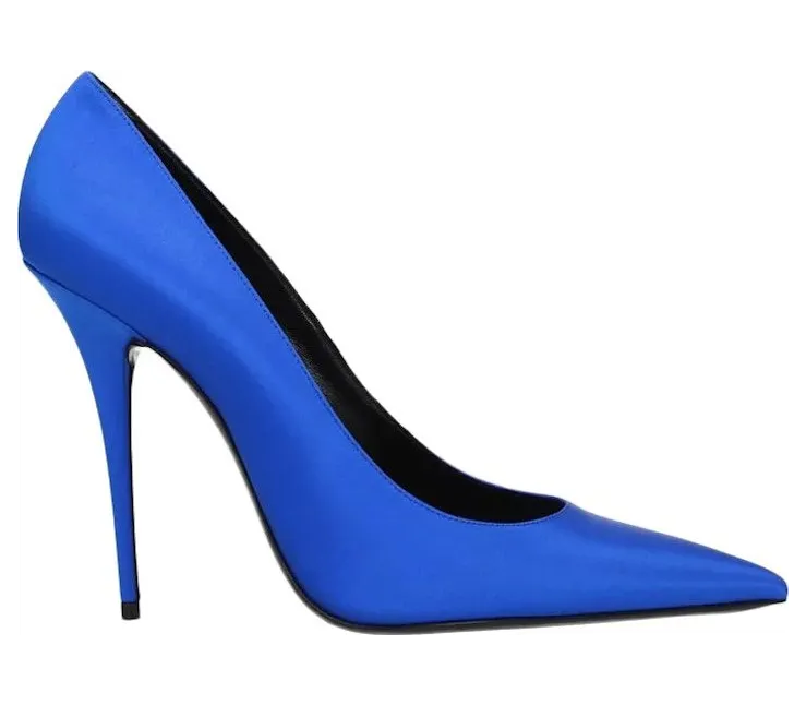 Saint Laurent Marylin Pump Electric Blue Satin (7112641UU004306)