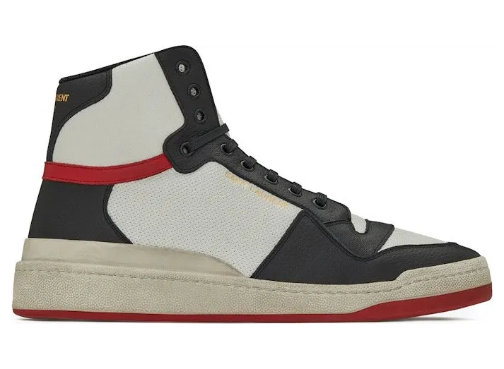 Saint Laurent SL-24 Mid Distressed Optic White Black Red (6106181JZC09670)