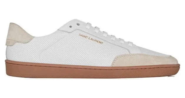 Saint Laurent SL10 Court Leather White Grey (6032231JZF09674)