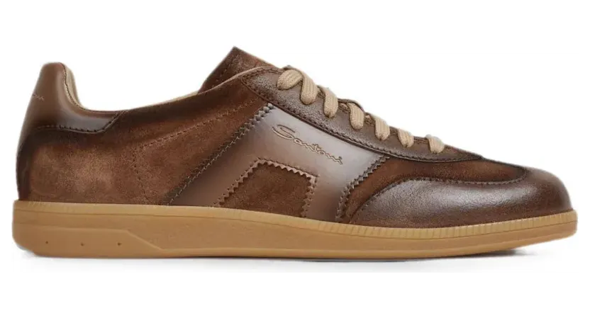 Santoni DBS Oly logo-print panelled – Bruin (MBPL22251FARTGEUGEU)