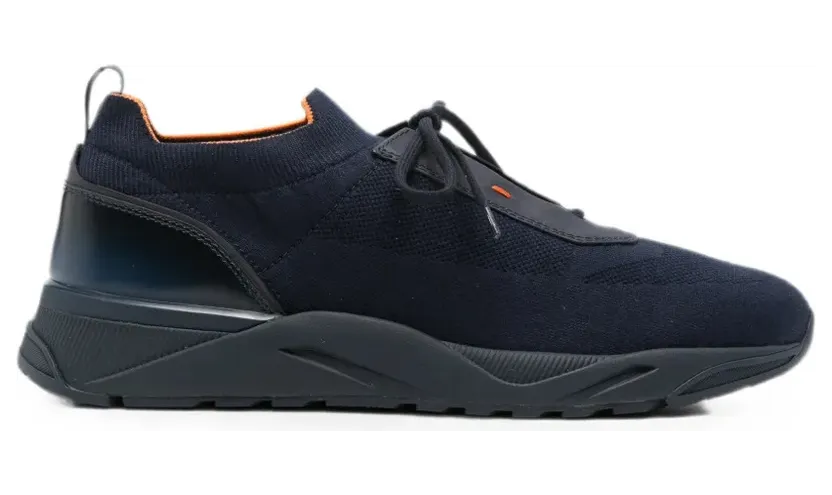 Santoni Flin gebreide with leren afwerking – Blue (MBIO21601NOTNHOUD)