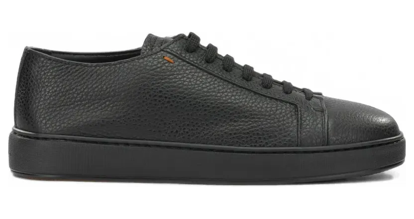 Santoni grained leather – Black (MBCD21571NEAKMMDN01)