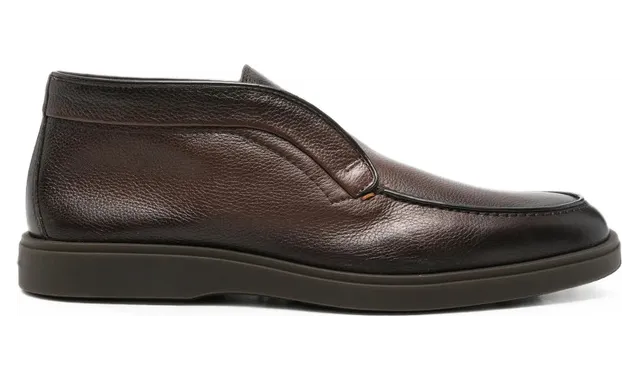 Santoni Grainy Leather Slip-on “Brown” (MGDT19404DKTS MPGT50)