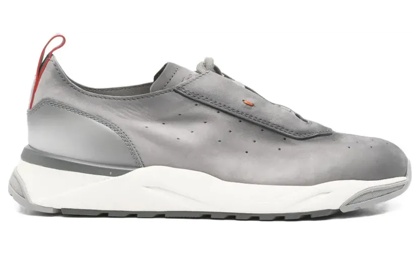 Santoni Leren with geperforeerde details – Grey (MBIM22032BGRTFEHG45)
