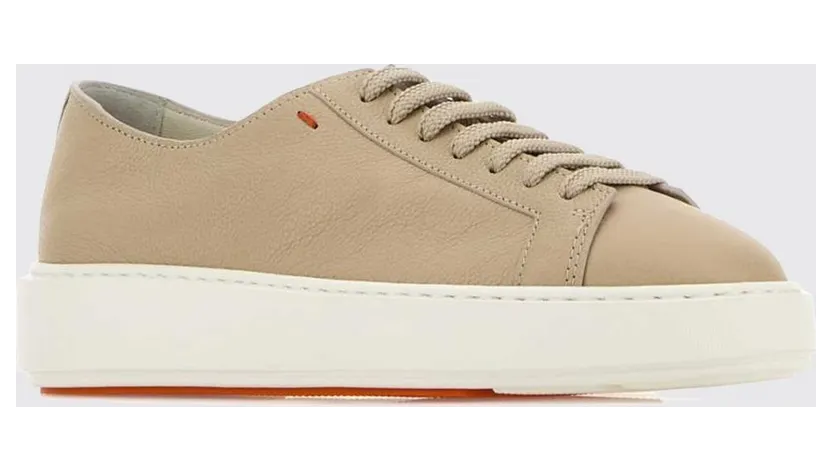 Santoni Low-Top Grained Calf Leather with Round Toe Nude (WBCD61322BARCDYIP10)