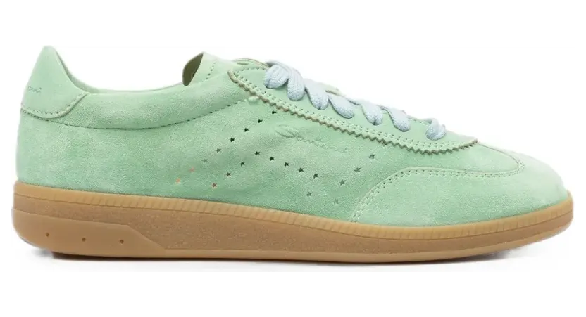 Santoni perforated-detail suede – Green (WBPL61340MENTKSN)