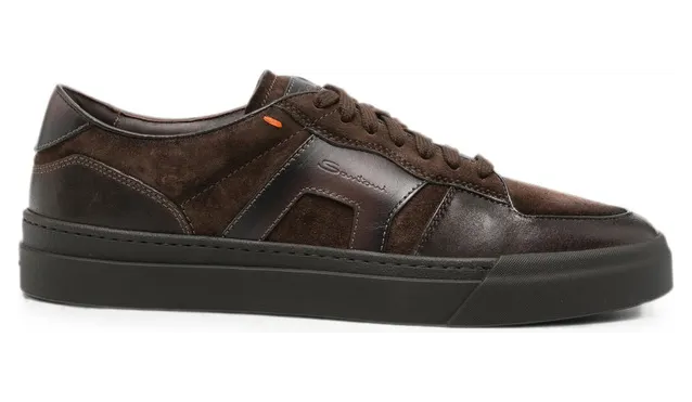 Santoni Suede-panelled Leather “Brown” (MBGT22221SMOT GEUT50)