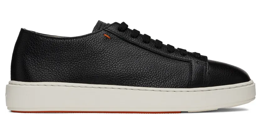 Santoni Tumbled Low-Top “Black” (MBCD21430BARCMMDN01)