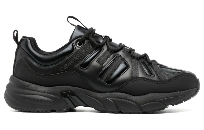 Calvin Klein Jeans Retro Tennis leren sneakers – Zwart (YM0YM00699)