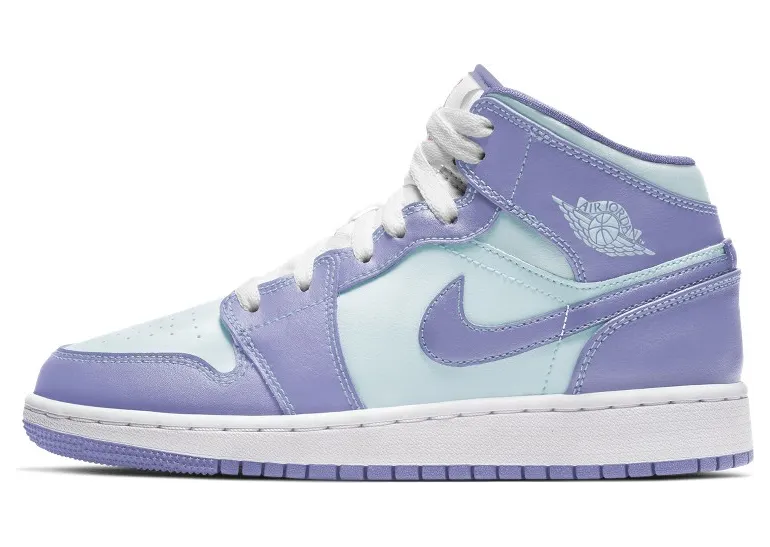 Jordan 1 Mid Purple Aqua (GS) (554725-500)