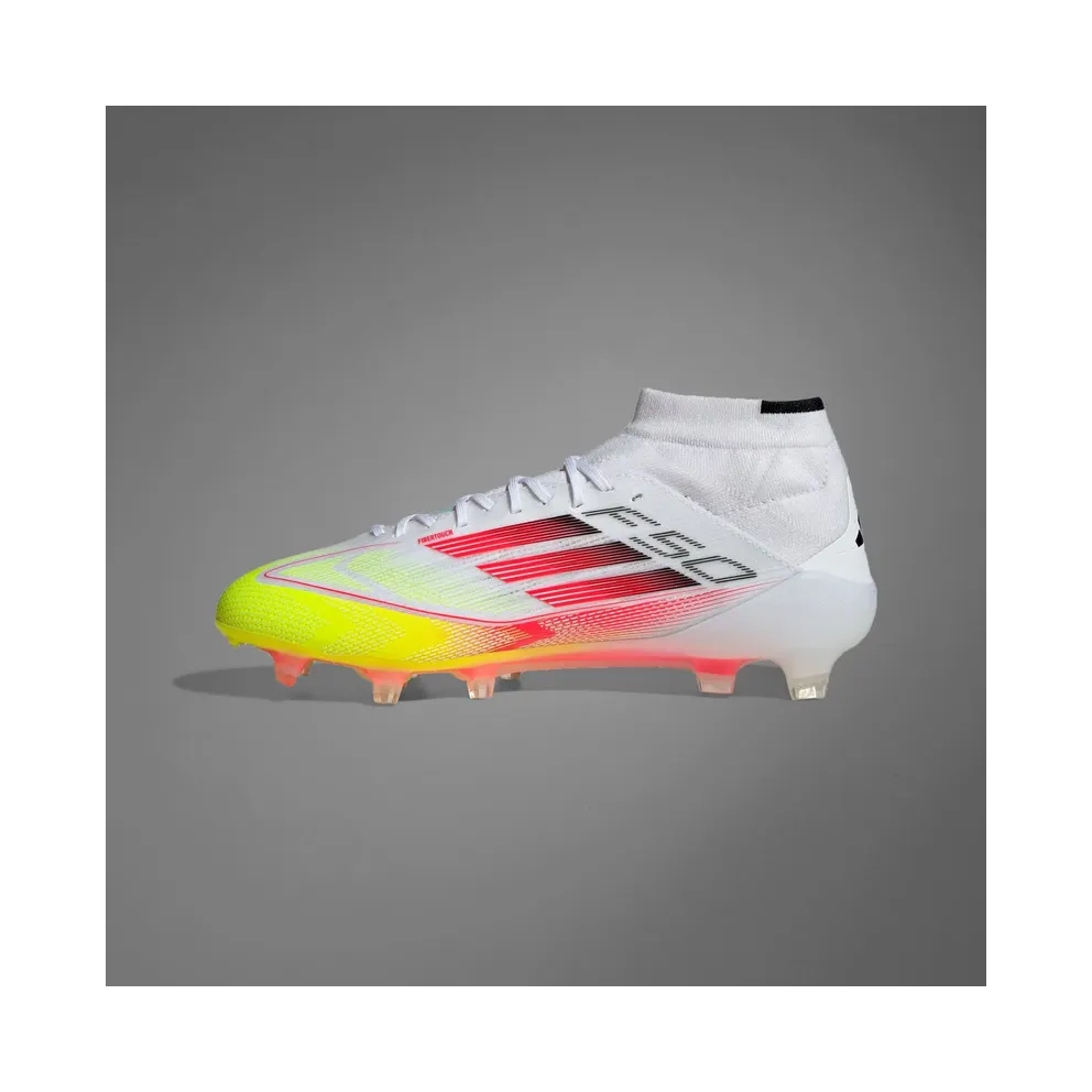 adidas F50 Elite Mid Firm Ground Boots “Cloud White / Lucid Red / Solar Yellow” (IE1457)
