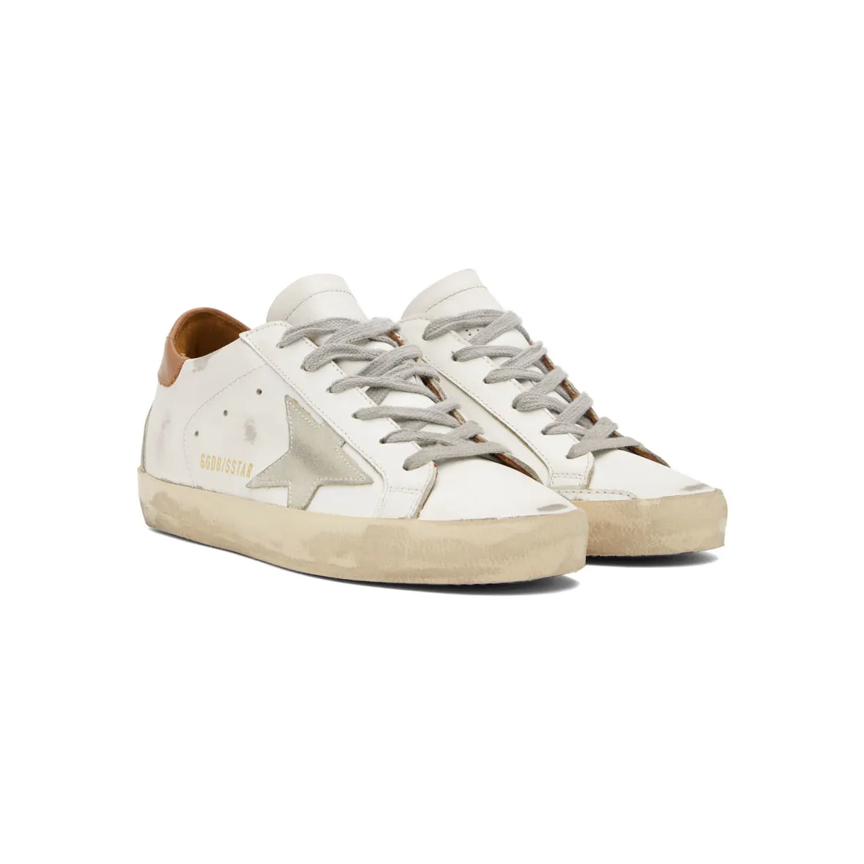 Golden Goose White & Brown Super-Star Sneakers (GMF00102.F002182.10803) (4)