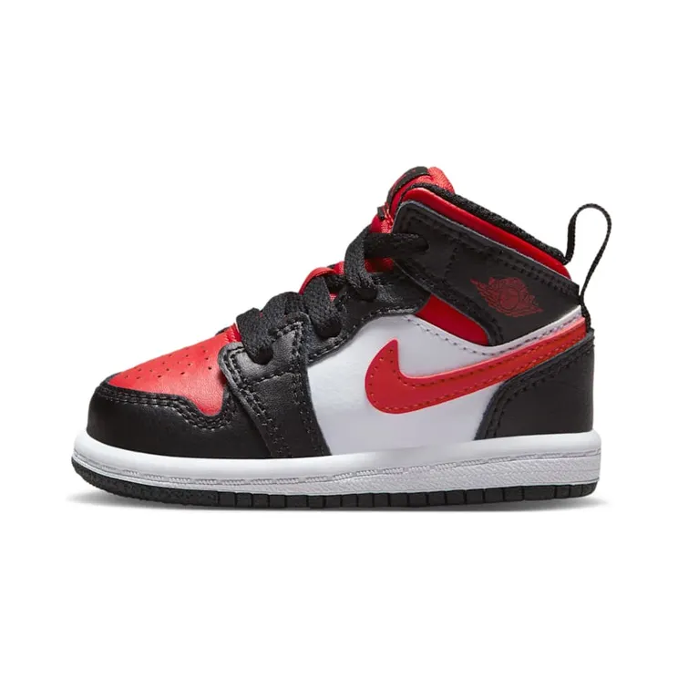 Air Jordan 1 Mid TD Alternate Bred Toe “Black / White / Fire Red” (640735-079)