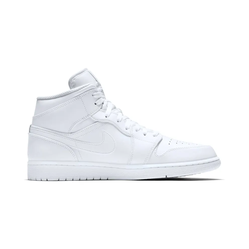 Jordan 1 Mid White/Pure Platinum White/Pure Platinum (554724-104)