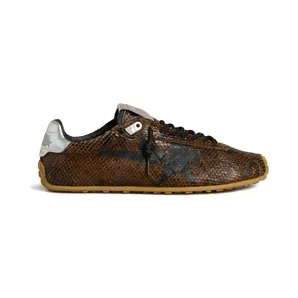 Golden Goose Marathon Speed leren met print “Brown” (GWF00892F007837)